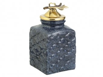 AK.JB0149 BLUE MOZAK GOLD KAPAKLI KP BYK 15*15*28 CM